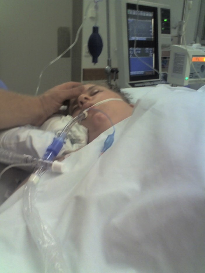 Carlie in hospital